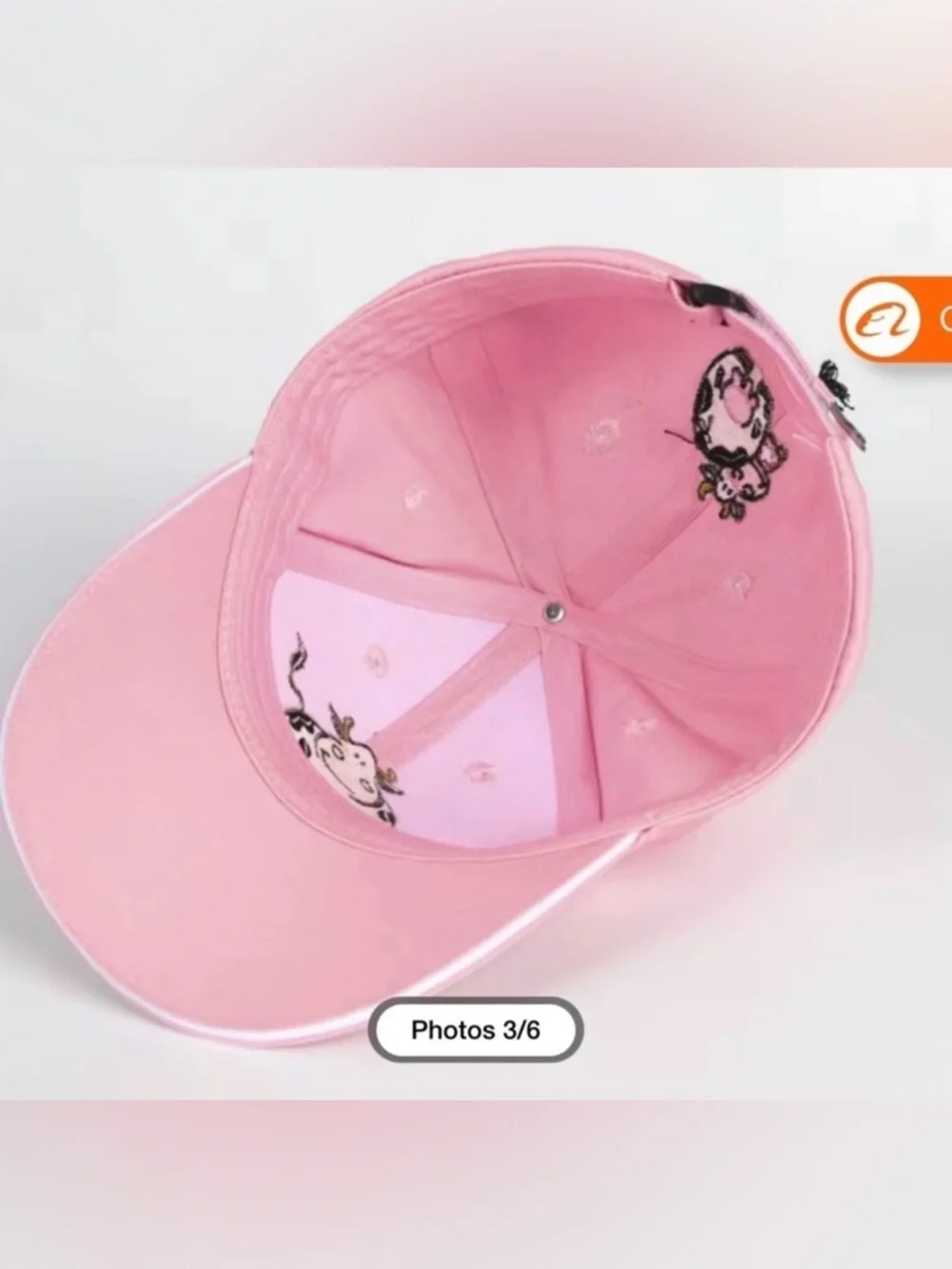 Swiss Made Pink Kids Cap with Cow Design New with Tags